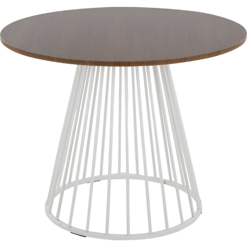 Canary Cosmo Dining Table in White Metal & Walnut Wood